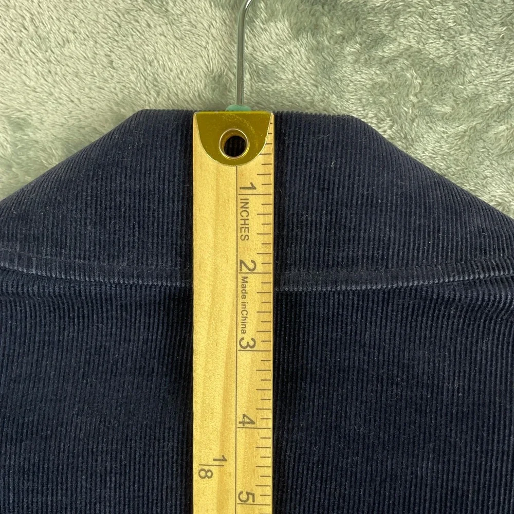 Talbots Stretch Corduroy Blazer Jacket 8 Blue Equestrian Gold Buttons Classic‎